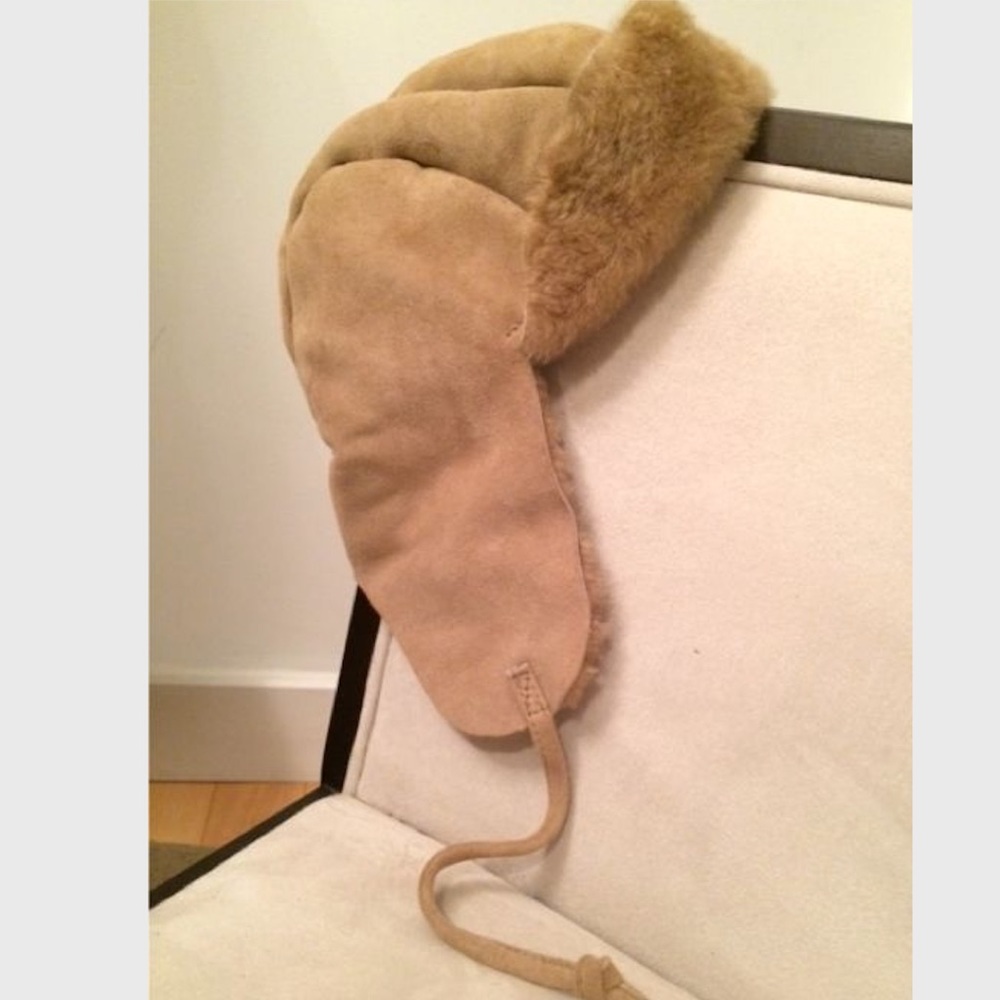 BARNEYS TOSCANA FUR SHEARLING TRAPPER AVIATOR HAT! - Picture 2 of 5