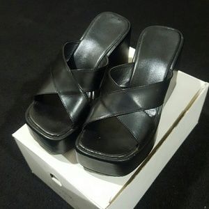 Black Platform Slides