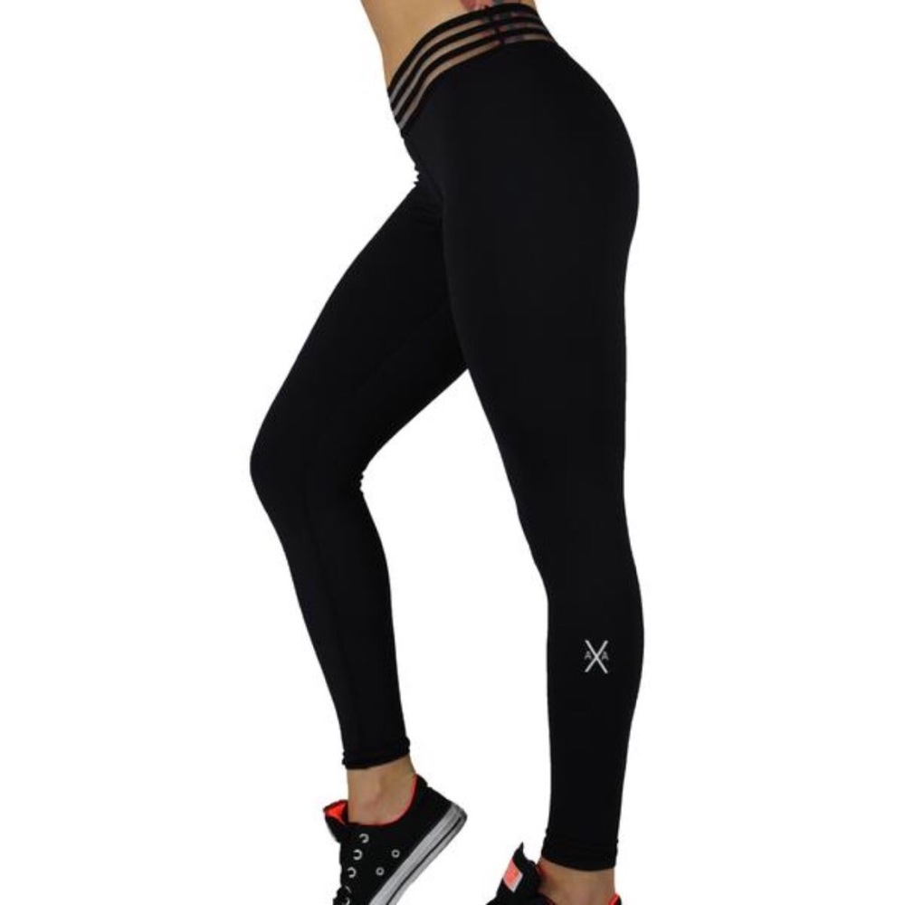 Mesh Waistband Workout Leggings