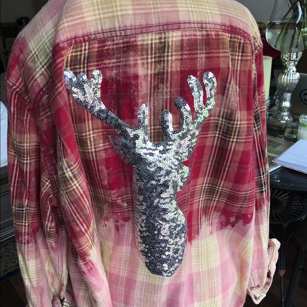 New Plaid shirt with Shiny Deer!!