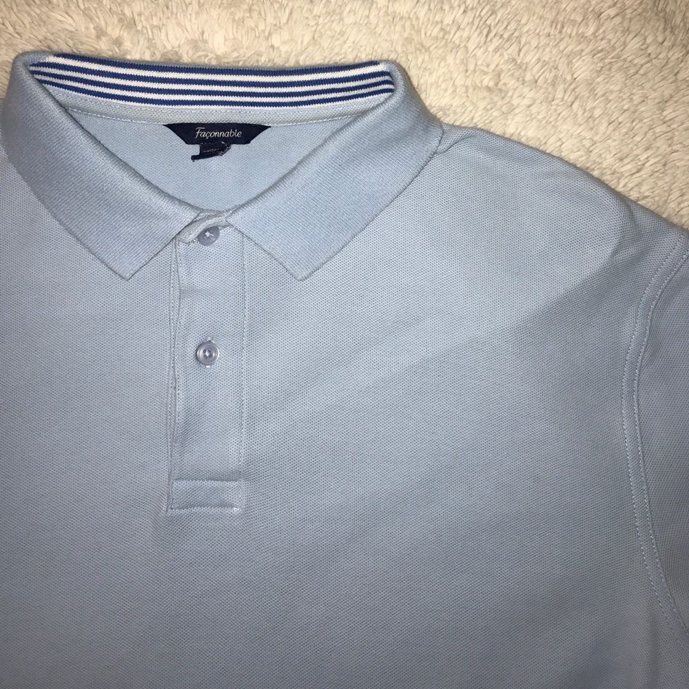 Men's medium Faconnable light blue polo