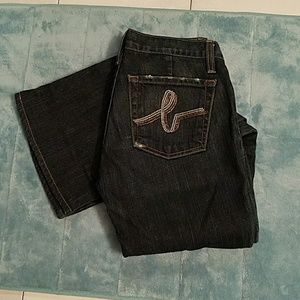 Bebe Crystal Pocket Bootcut Jeans