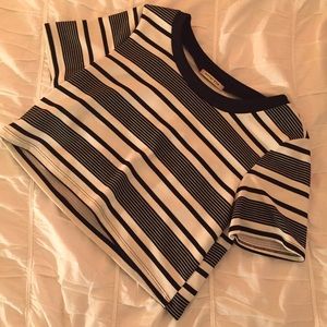 Black and white stripped crop top