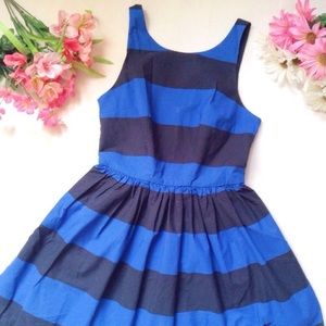 A&F Black and blue striped mini dress A line dress