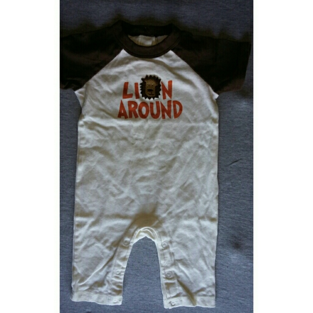 3-6mos lion around lounge romper