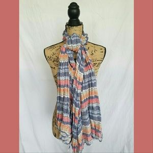 Striped Scarf, Lavender, Peach, & Pink