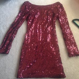 Women's sparkly bodycon dress, Maroon