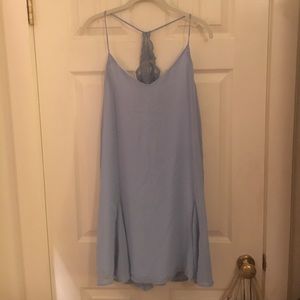 Baby blue lace back shift dress