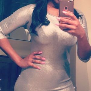 Silver fitted dress