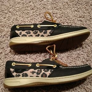 Women's Sperry Top-Sider Black Leopard Shoe