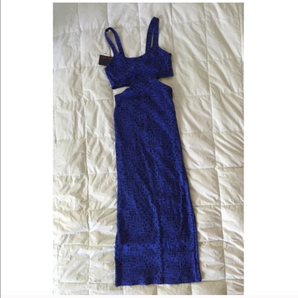 Royal Blue MIDI Cut Out Dress XS