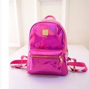 Hot Pink Holographic backpack