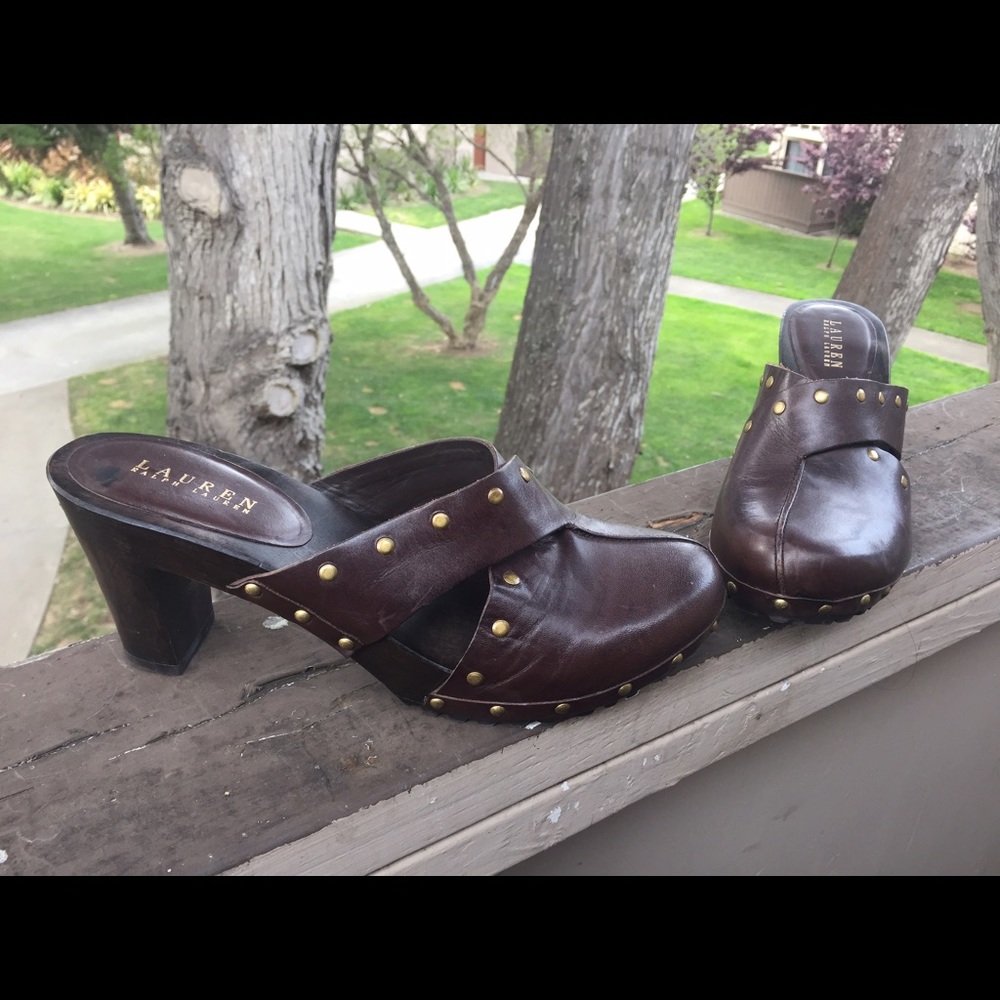 Ralph Lauren Platform Clog Heels Size 10B