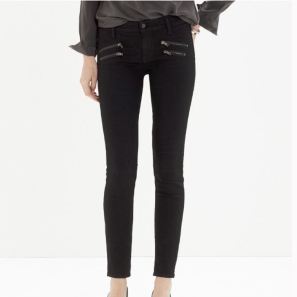 FINAL PRICE DROP Madewell skinny jeans: biker-zip