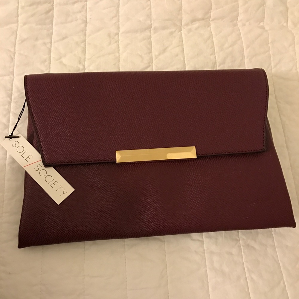 NWT Burgundy Envelope Clutch