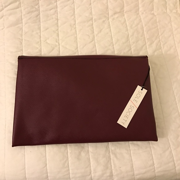 NWT Burgundy Envelope Clutch - Picture 2 of 3