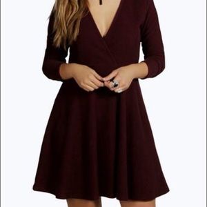 Plus Size NWT boohoo Kelly knitted skater dress