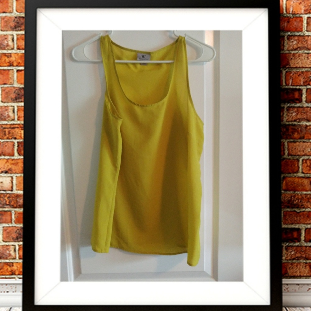 Simple chartreuse chiffon tank