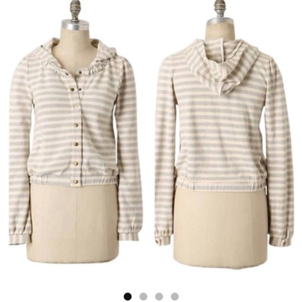 Anthropologie Saturday/Sunday grey stripe hoodie