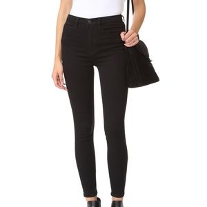 Free People High Waisted Black Ankle Jeans