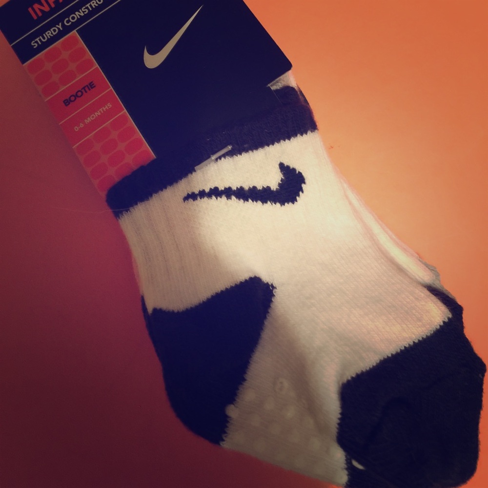 Infant Nike Bootie/ Socks with slide protection.
