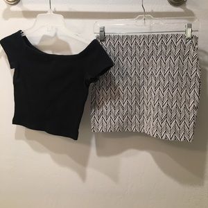 Zara Crop Top & Mini Skirt