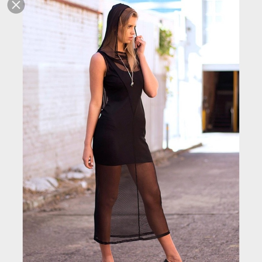 Blackmilk rare massacre hooded maxi dress