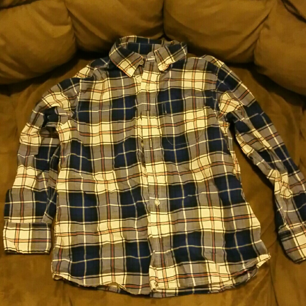 Boys plaid button up shirt