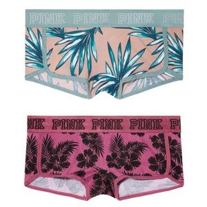 (L) Victoria's Secret PINK Logo Boyshorts Panty x2