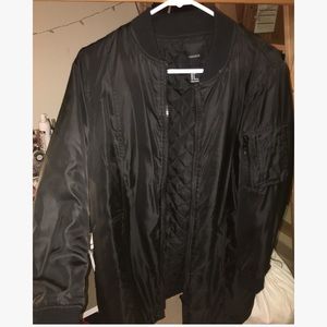 Long line bomber jacket
