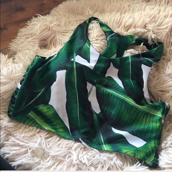 ⛱SALE The Lanai • Green Palm Racerback Bikini - Picture 3 of 5