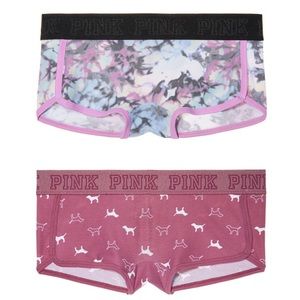 (L) Victoria's Secret PINK Logo Boyshorts Panty x2