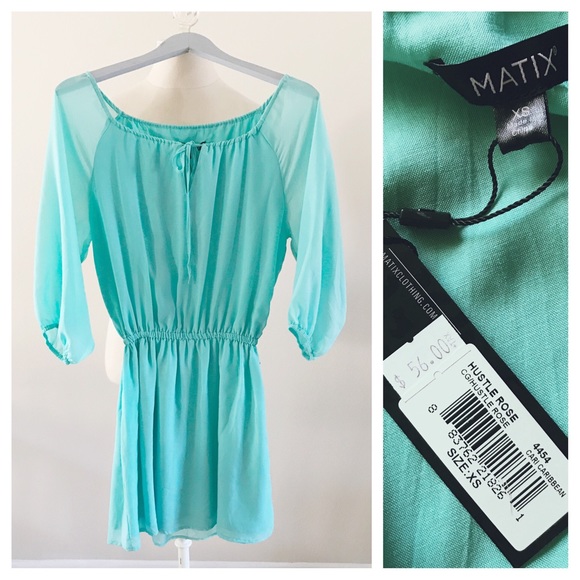 Oceanside Aqua Midi Dress NWT - Picture 1 of 2