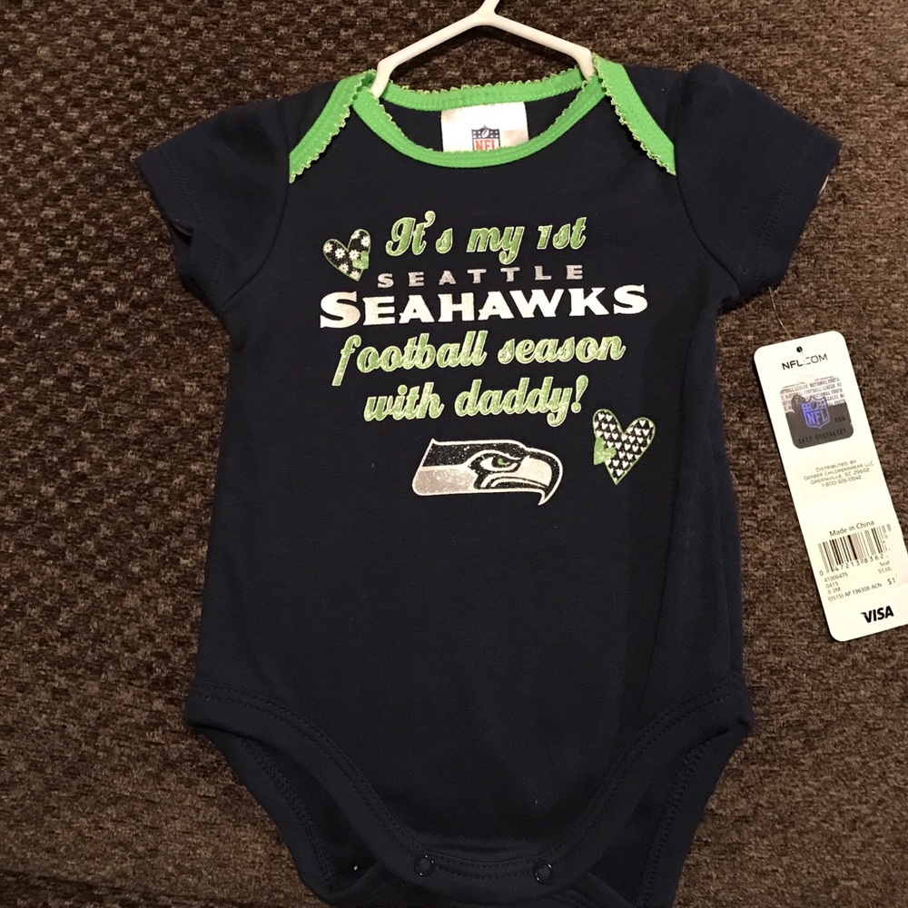 Super cute Seattle Seahawks onesie Size 0-3 months