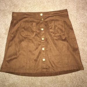 Brown velvet skirt