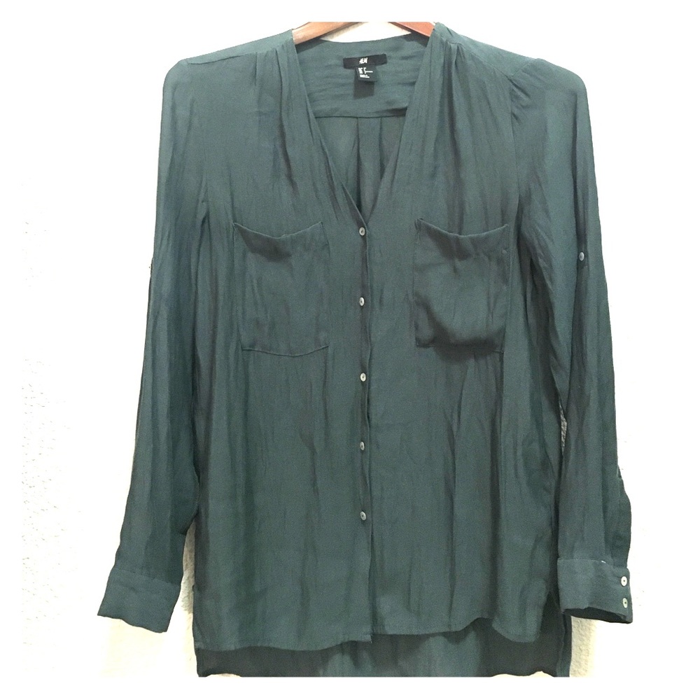 Beautiful H&M Dark Green Button Down US Size 4