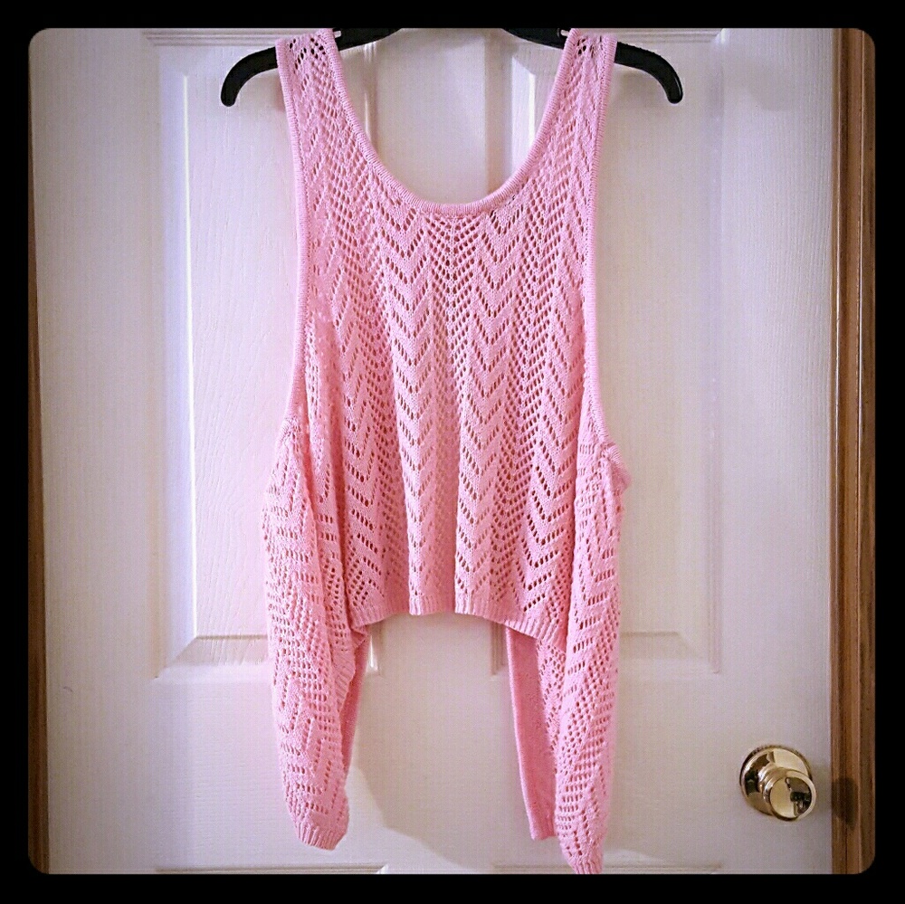 Open Back High-Low Knit Crop Top