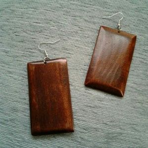 Square Wooden Earrings