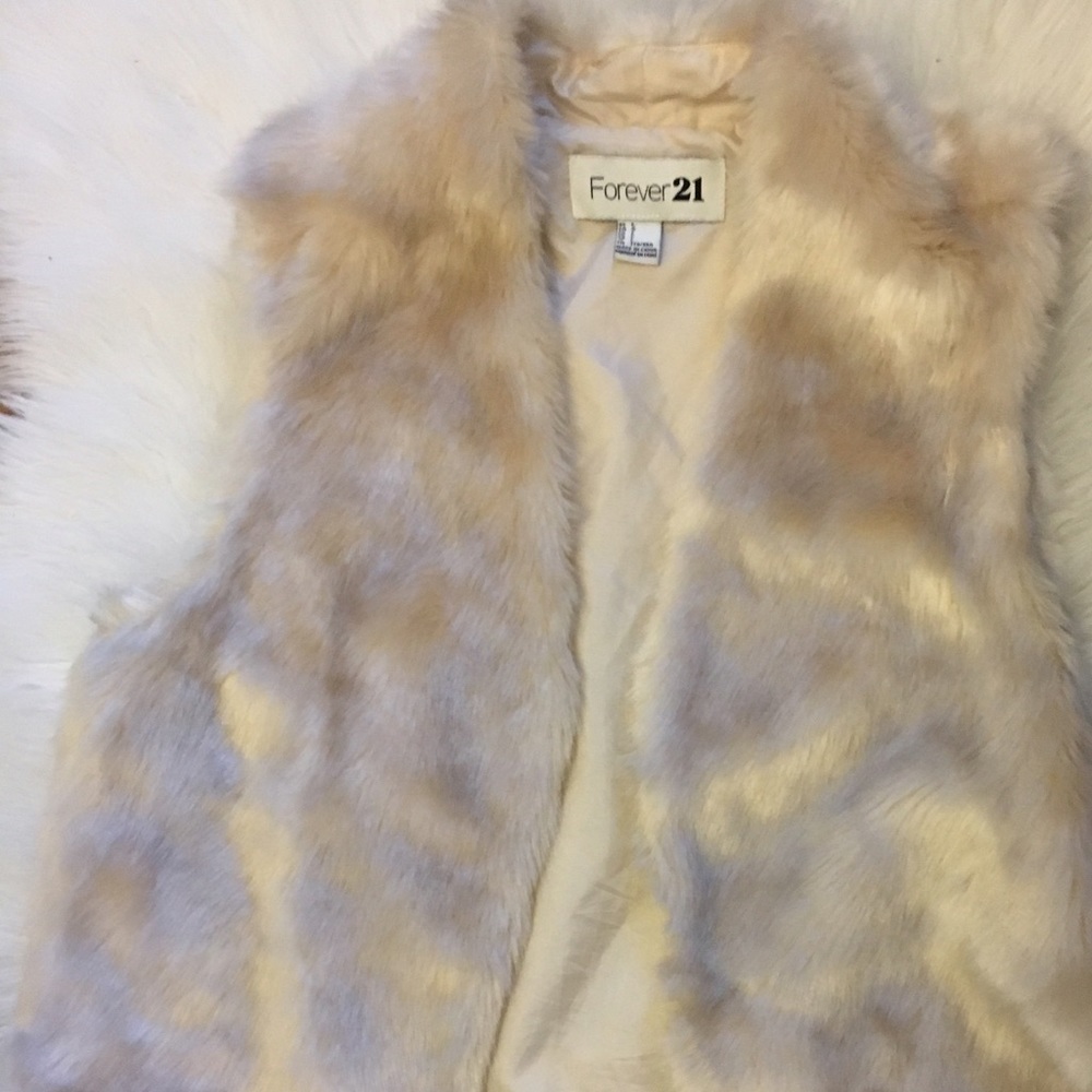 Cream fur vest