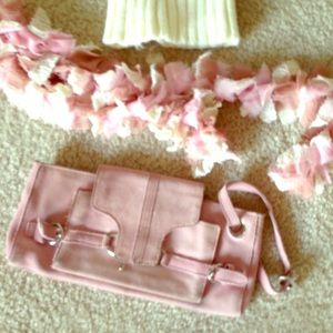 Arden B - Pink clutch with matching scarf