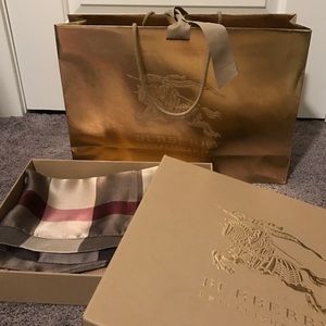Authentic Burberry Check Silk Scarf