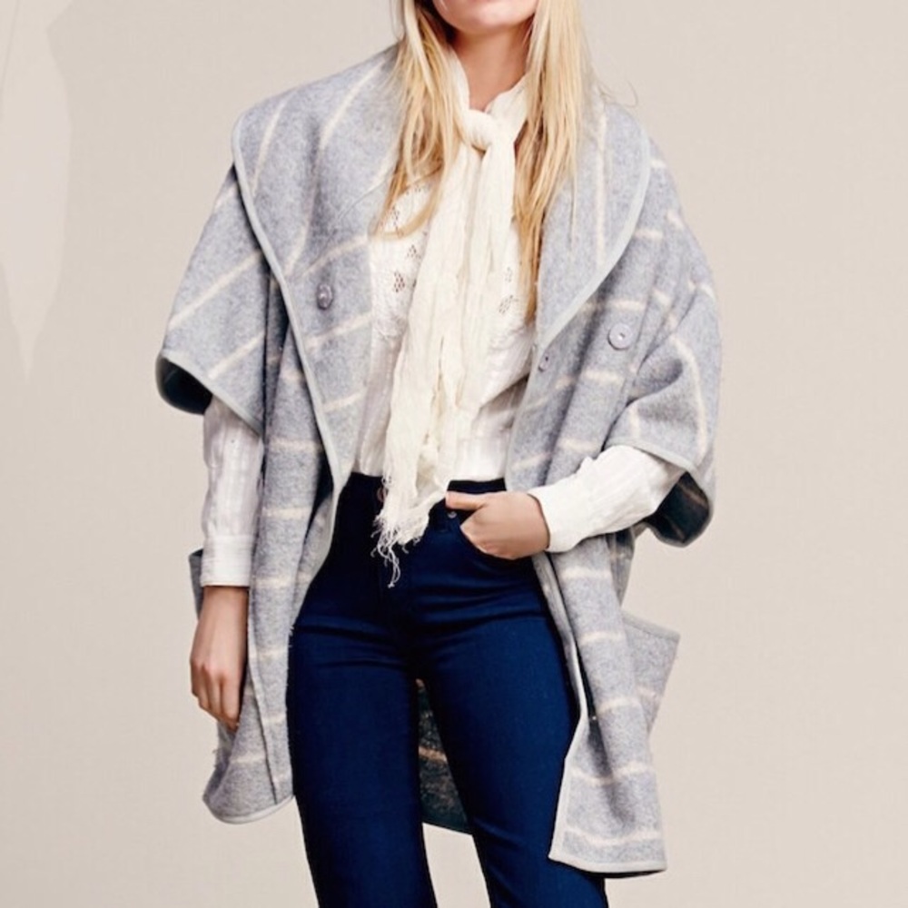 Free People Soft Stripe Cocoon Coat