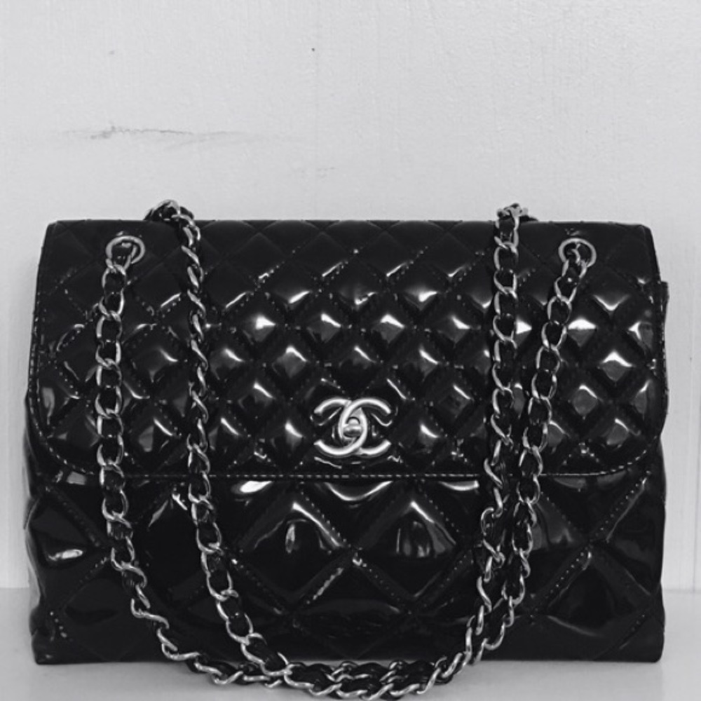 In the business Chanel patten leather Jumbo.