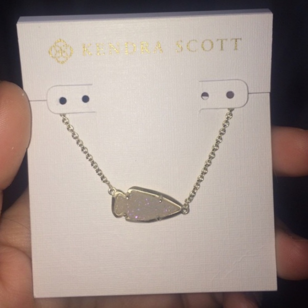 Kendra Scott kasey iridescent druzy arrow necklace