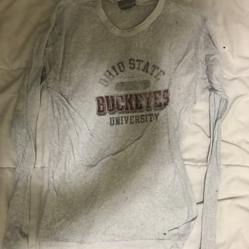 Burnout long sleeve buckeye shirt