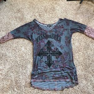 Long sleeve Crash and Burn tee/tunic