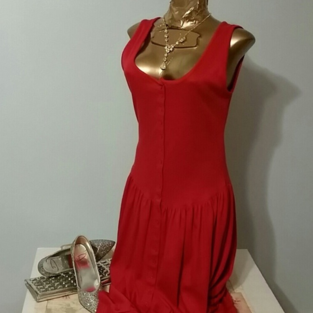 EILEEN & Co. • Button Down Red Dress • M