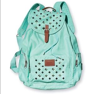 Victoria's Secret Mint Studded backpack bag blue