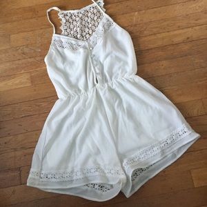 Cream lace lulu romper