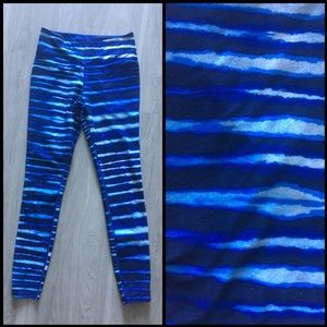 Nike Dry Fit Blue Striped Gym Leggings pants
